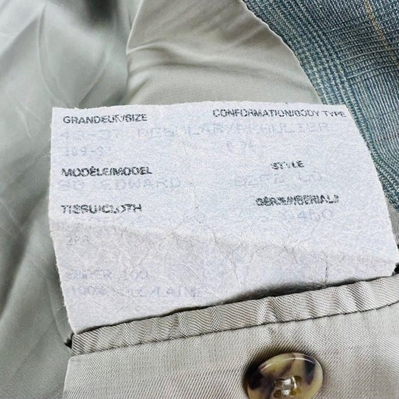 Paul Stuart Brown Blue & Orange Check 2 Button/Vent Full Suit Size 43R 38X26 - Picture 8 of 12